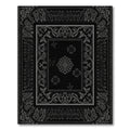 Black Floral Medallion And Frame Rug