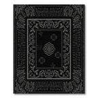 Black Floral Medallion And Frame Rug