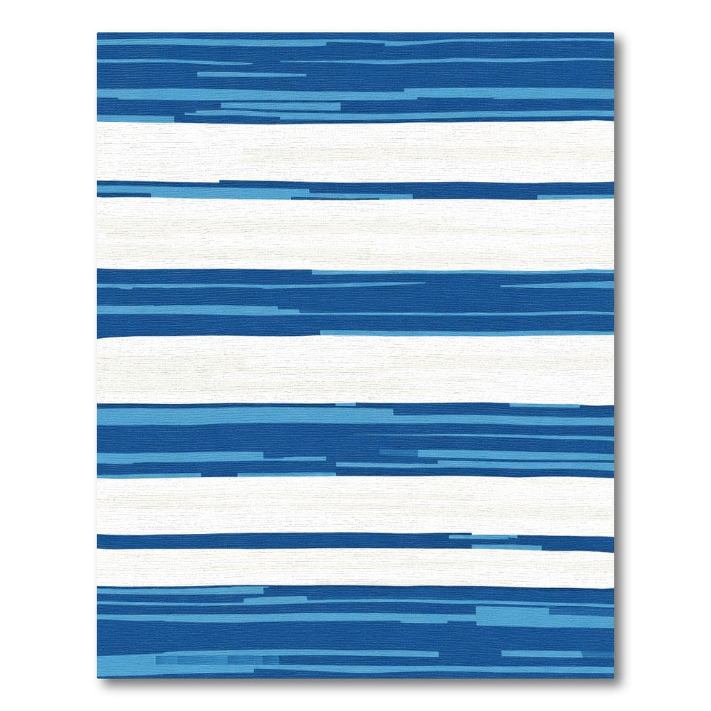 Coastal Blue And White Striped Rug