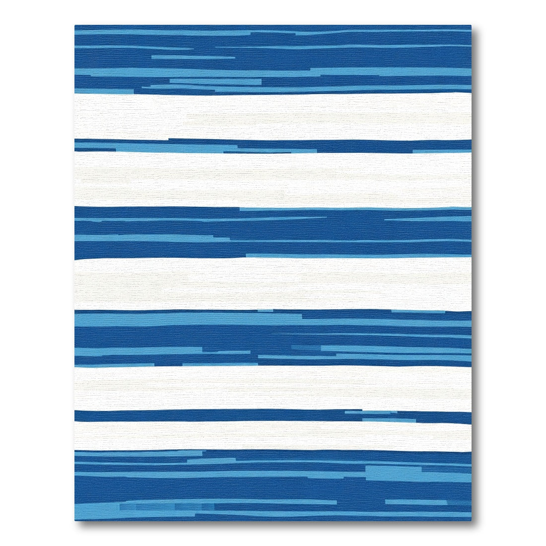 Coastal Blue And White Striped Rug