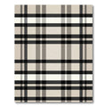 Classic Beige Black Plaid Grid Rug