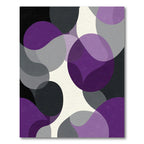 Abstract Purple Gray Black Circles Rug