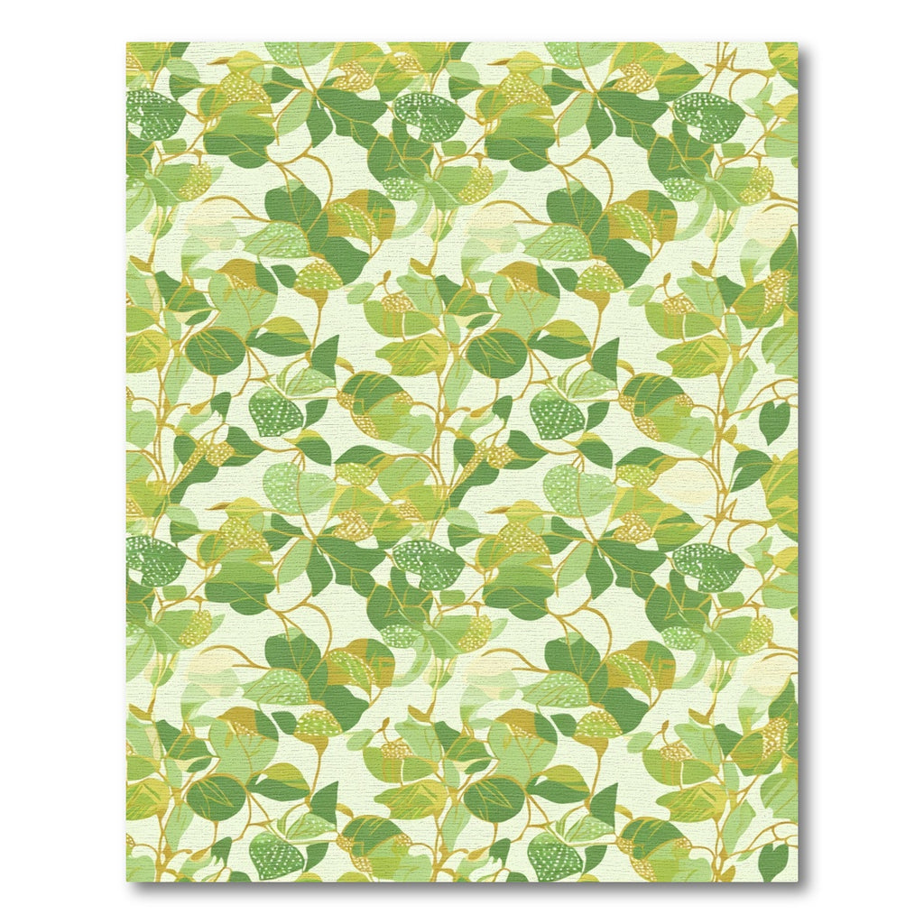 Verdant Leafy Vines Botanical Rug