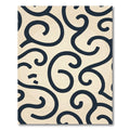 Navy Swirl Cream Ecru Flourish Background Rug