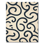 Navy Swirl Cream Ecru Flourish Background Rug