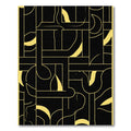 Black Gold Geometric Intersecting Lines Rug
