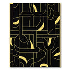 Black Gold Geometric Intersecting Lines Rug