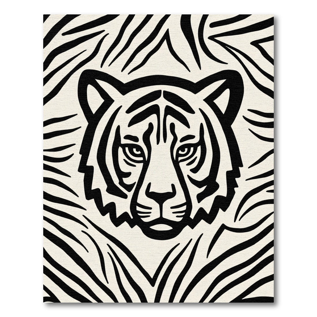 Bold Black Tiger Stripes Rug