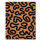Bold Black Swirl Terracotta Rug