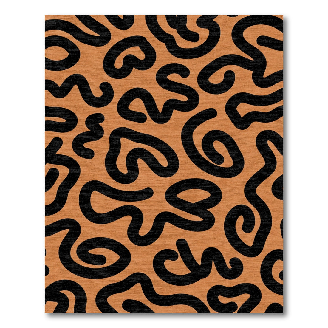 Bold Black Swirl Terracotta Rug