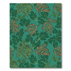 Teal Lush Foliage Branch Illustration Rug