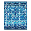 Deep Blue Geometric Diamond Medallion Rug