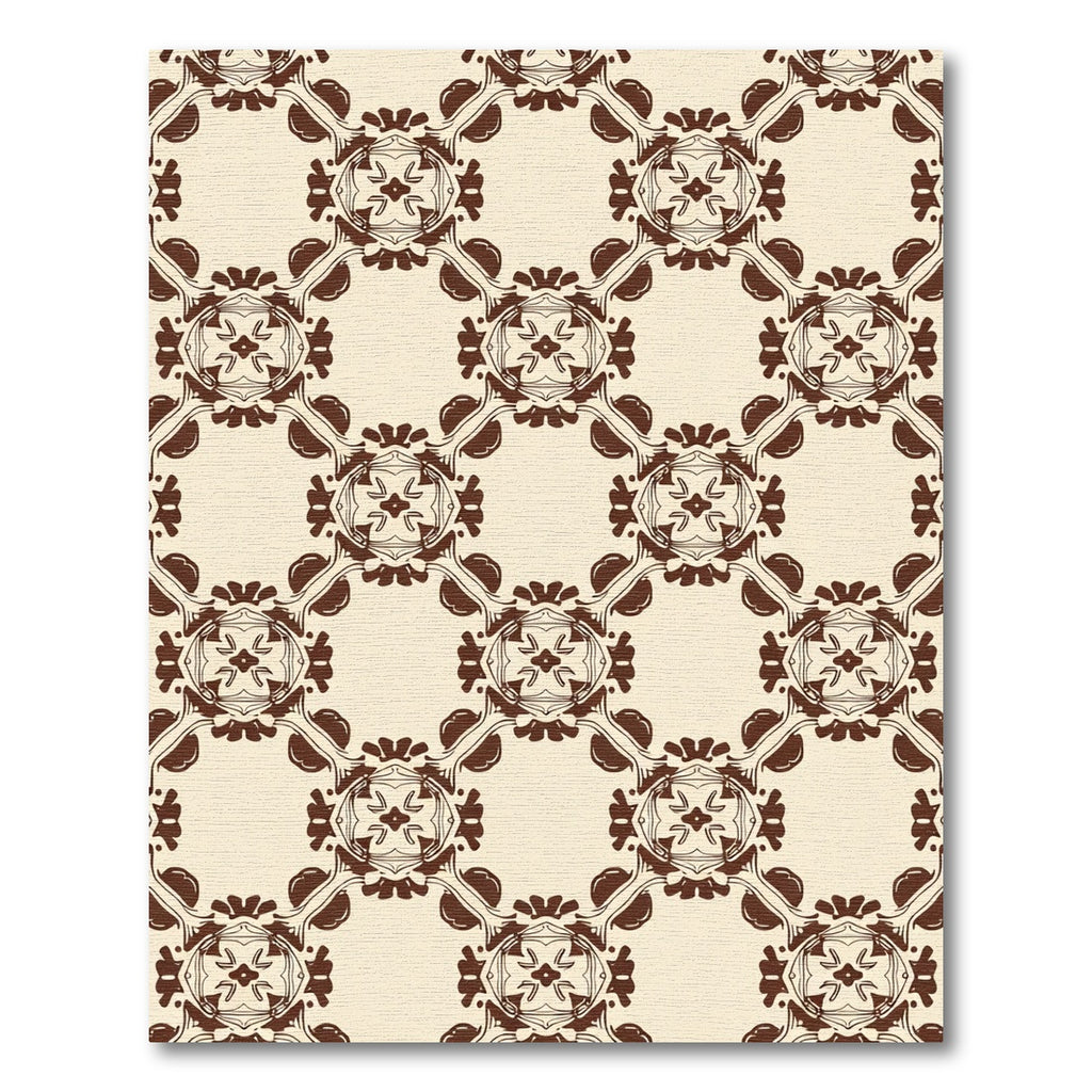 Brown Cream Repeating Medallion Rug