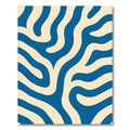 Navy Cream Abstract Wavy Stripes Rug