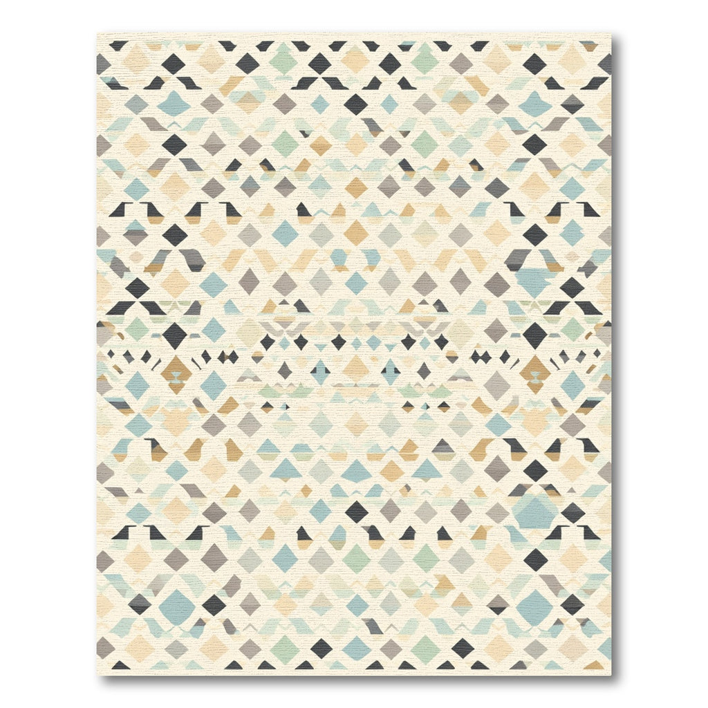 Abstract Diamond Stripes Beige Cream Rug