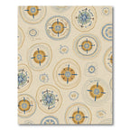 Navigational Compass Set Yellow Blue Rug