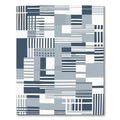 Abstract Geometric Navy Blue Blocks Rug