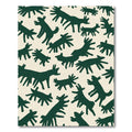 Dark Green Abstract Animal Silhouette Rug