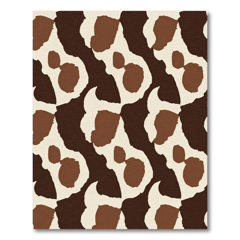 Brown And Cream Abstract Spotty Rug