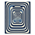Retro Blue Striped Tunnel Rug