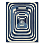 Retro Blue Striped Tunnel Rug