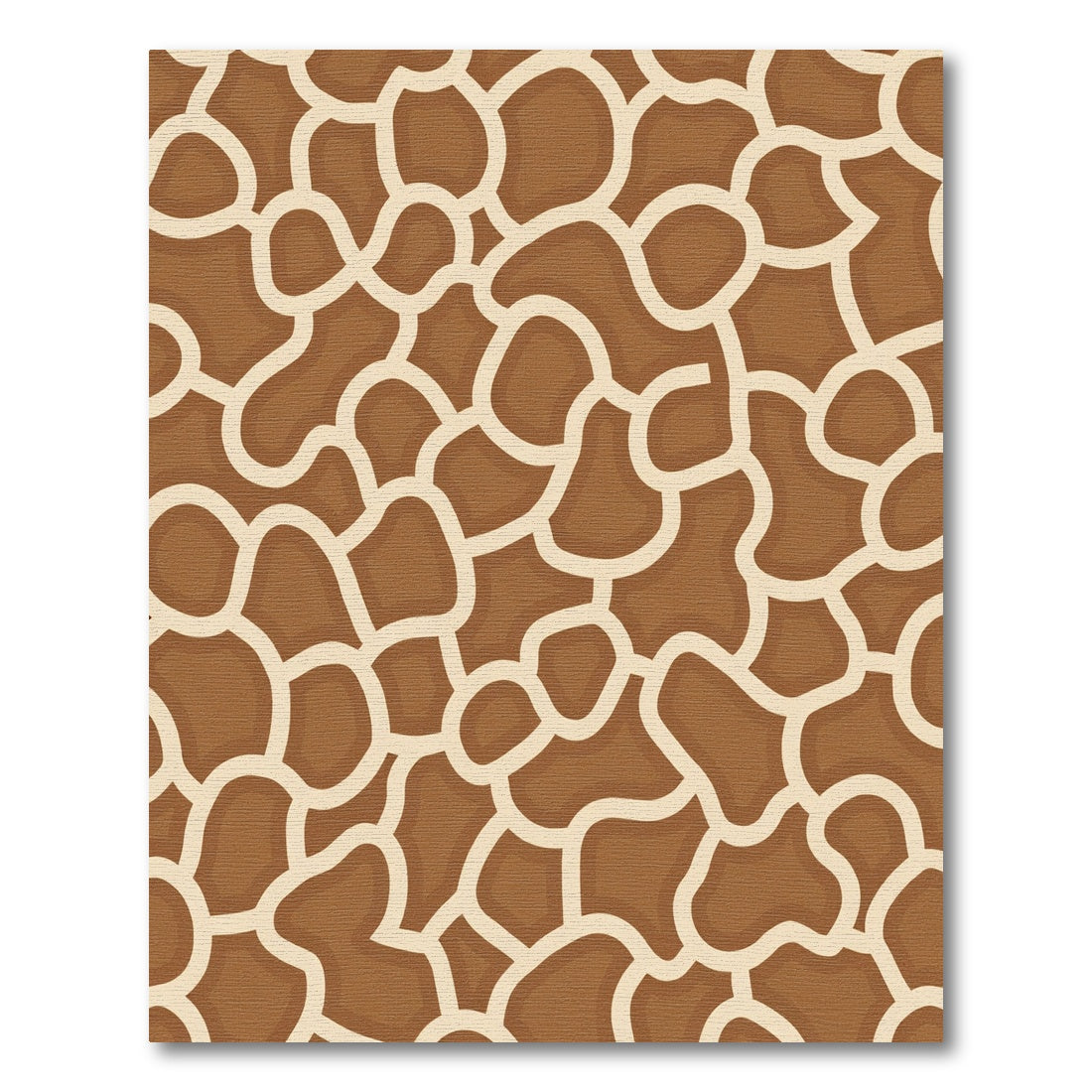 Brown Beige Organic Abstract Overlay Rug