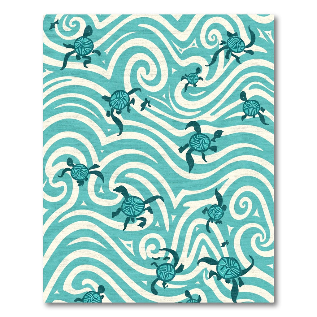 Turquoise Turtle Wave Movement Rug