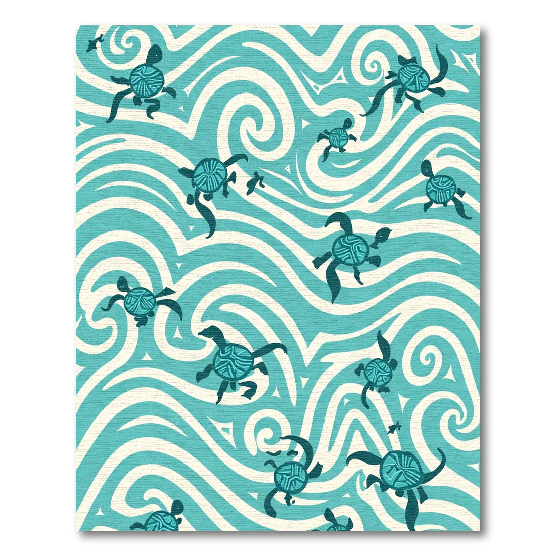 Turquoise Turtle Wave Movement Rug