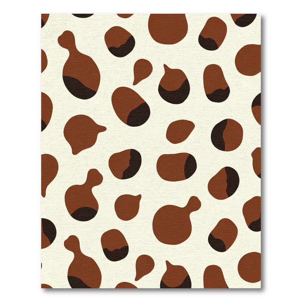 Brown Cream Abstract Blobs Rug
