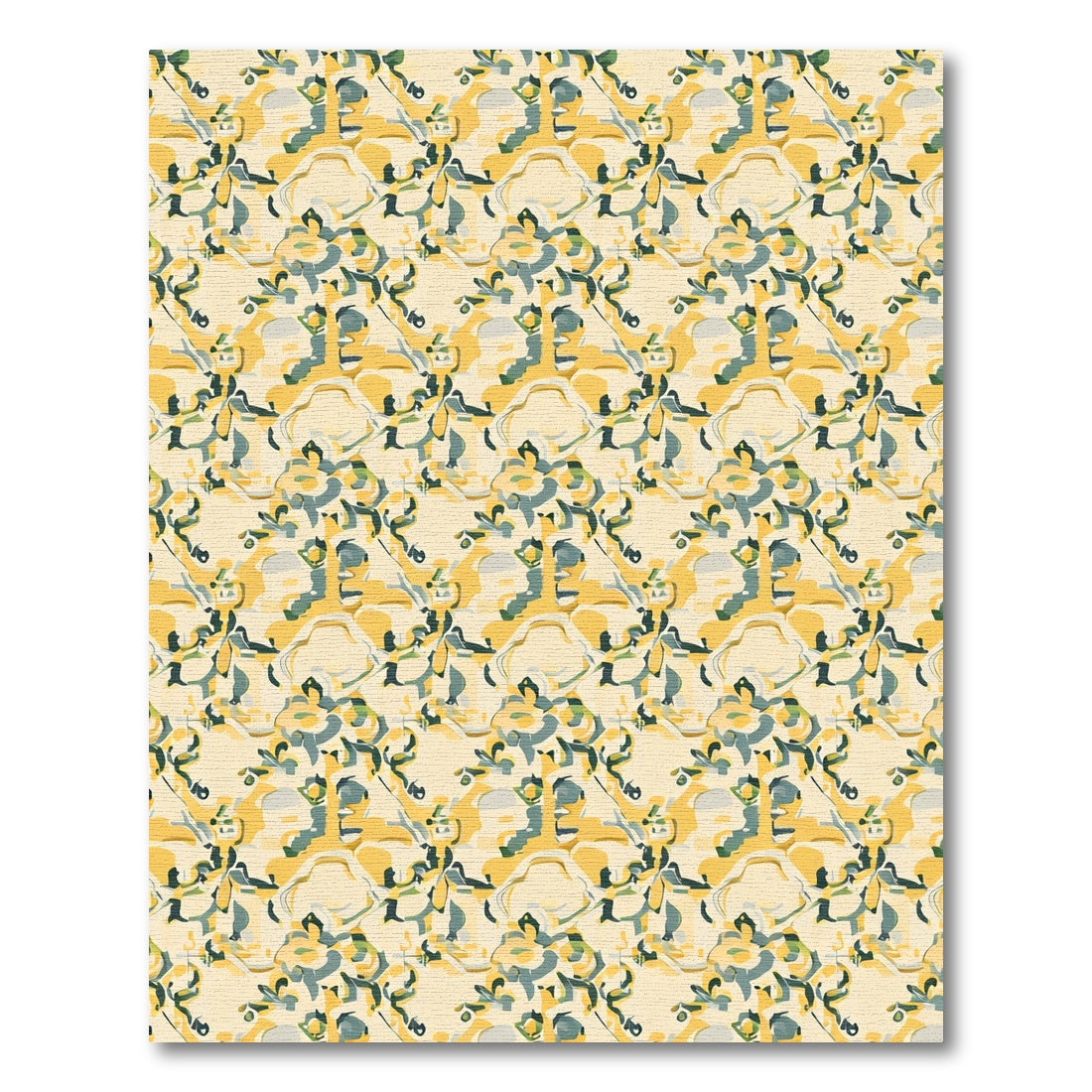 Yellow Sage Abstract Floral Arrangement Rug