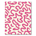 Hot Pink Swirl Abstract Cream Rug