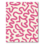 Hot Pink Swirl Abstract Cream Rug