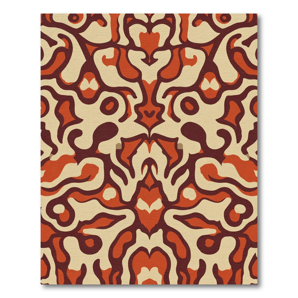 Burnt Orange Cream Abstract Swirl Rug