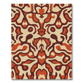 Burnt Orange Cream Abstract Swirl Rug