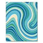 Coastal Blue Green Swirling Lines Rug