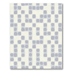 Subtle Abstract Grid Circles Cream Grey Rug
