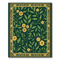 Emerald Yellow Floral Garden Border Rug