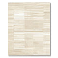 Neutral Beige Abstract Stripe Patchwork Rug