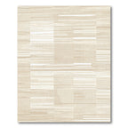 Neutral Beige Abstract Stripe Patchwork Rug