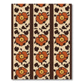 Terracotta Floral Stripe Textured Rug