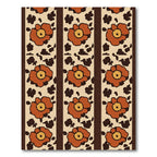 Terracotta Floral Stripe Textured Rug