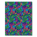 Bold Green Leafy Abstract Purple Rug