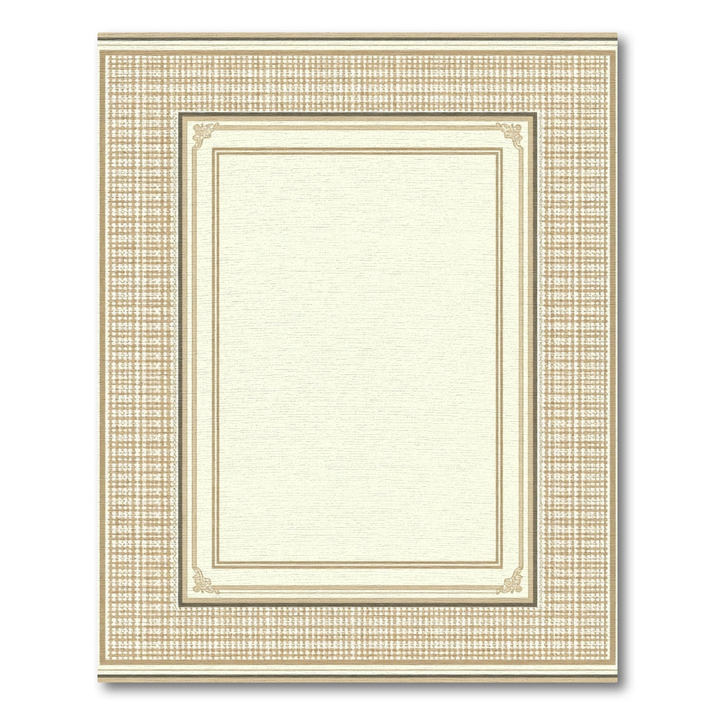 Subtle Cream and Tan Border Rug