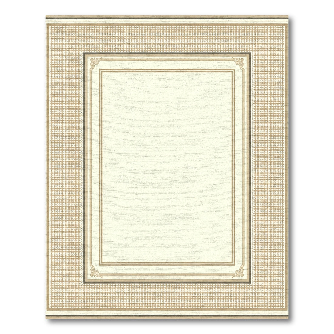 Subtle Cream and Tan Border Rug