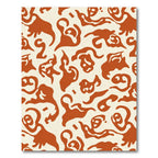 Orange Abstract Organic Shapes Rug