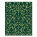 Deep Forest Green Vine Flourish Rug