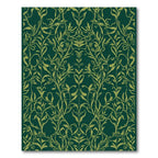 Deep Forest Green Vine Flourish Rug