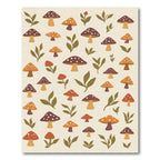 Earthy Mushroom Fungi Foliage Scatter Rug