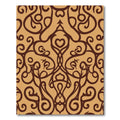 Brown Scrollwork Floral Medallion Rug