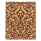 Brown Scrollwork Floral Medallion Rug